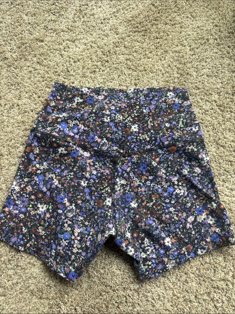lululemon athletica Floral High-Rise Bike Shorts - Purple Multicolor
